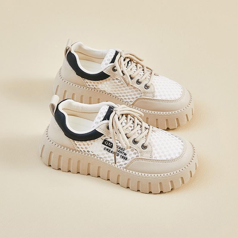 Summer Mesh White Shoes New Style of Female Students Breathable Height-enhancing Shoes Casual Shoes