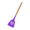 1pcs Purple Wooden Handle Silicone Kitchen Cooking Tools Heat Resistant Spoon Spatula Kitchenware Non-Stick Egg Beater Baking Utensils Accessories