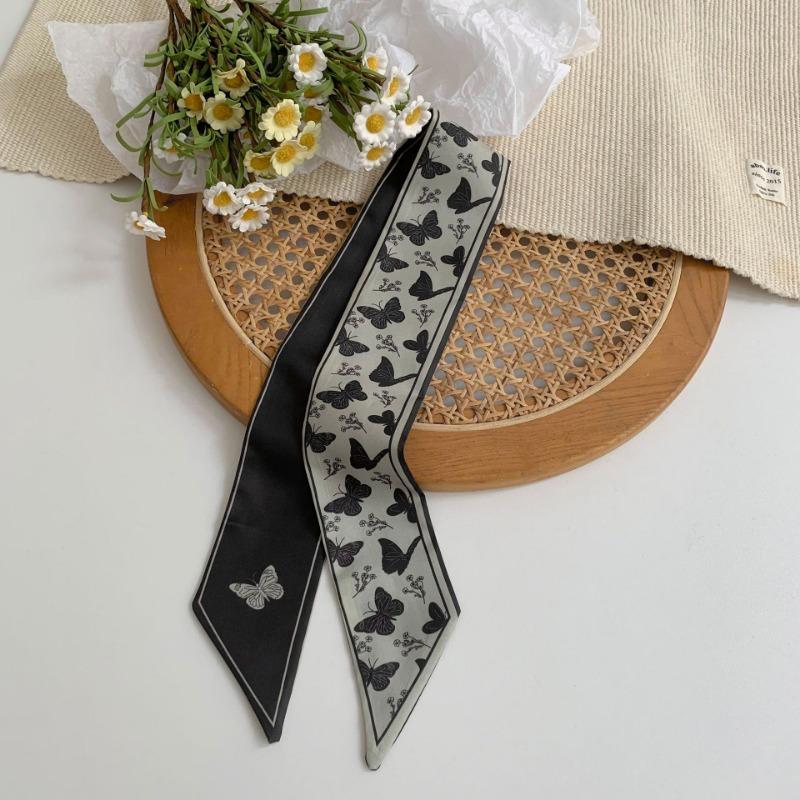 Silk Scarf, Long Strip, High-end New Shirt, Scarf, Tied Bag, Ribbon, Floral Headscarf, Headband, Tied Hair Streamer.