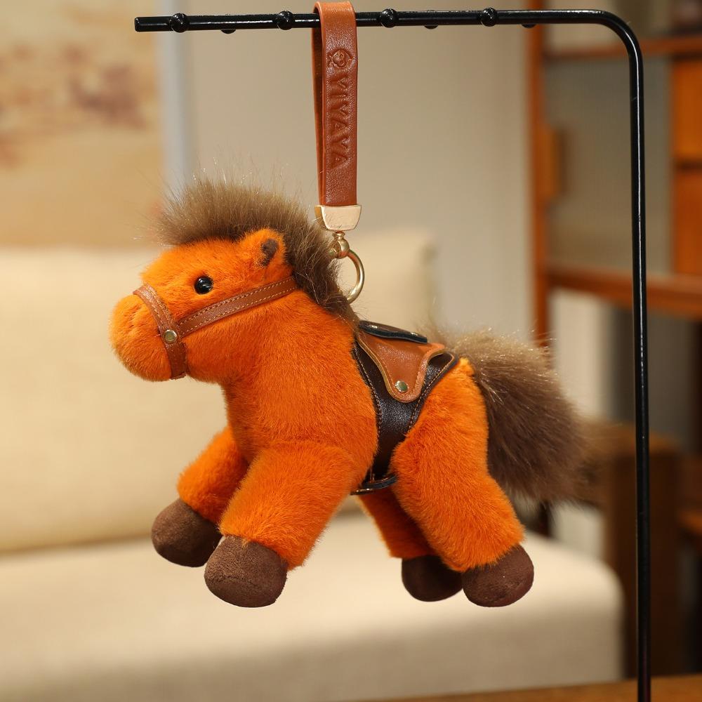 Cartoon Horse Stuffed Toy Keychain Stuffed Simulation Horse Toy Keychain Christmas Gift