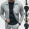 European and American Men's Slim Fit Twill Long-Sleeve Solid Jacket