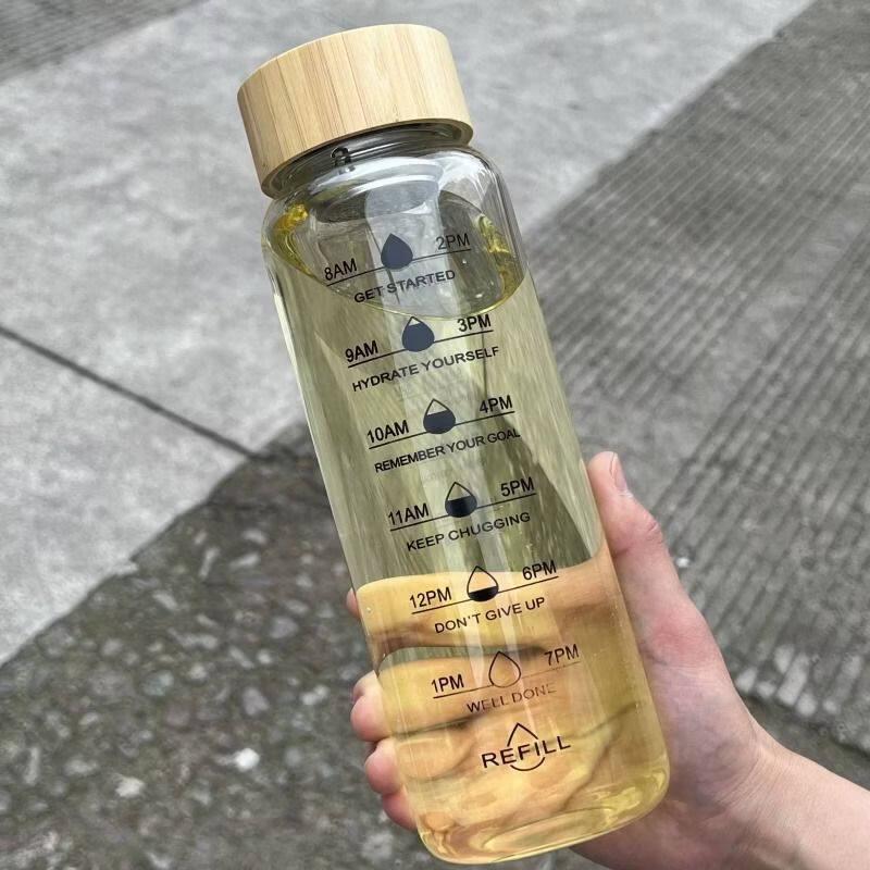 Большая стеклянная бутылка для воды ZISIZ из боросиликатного стекла