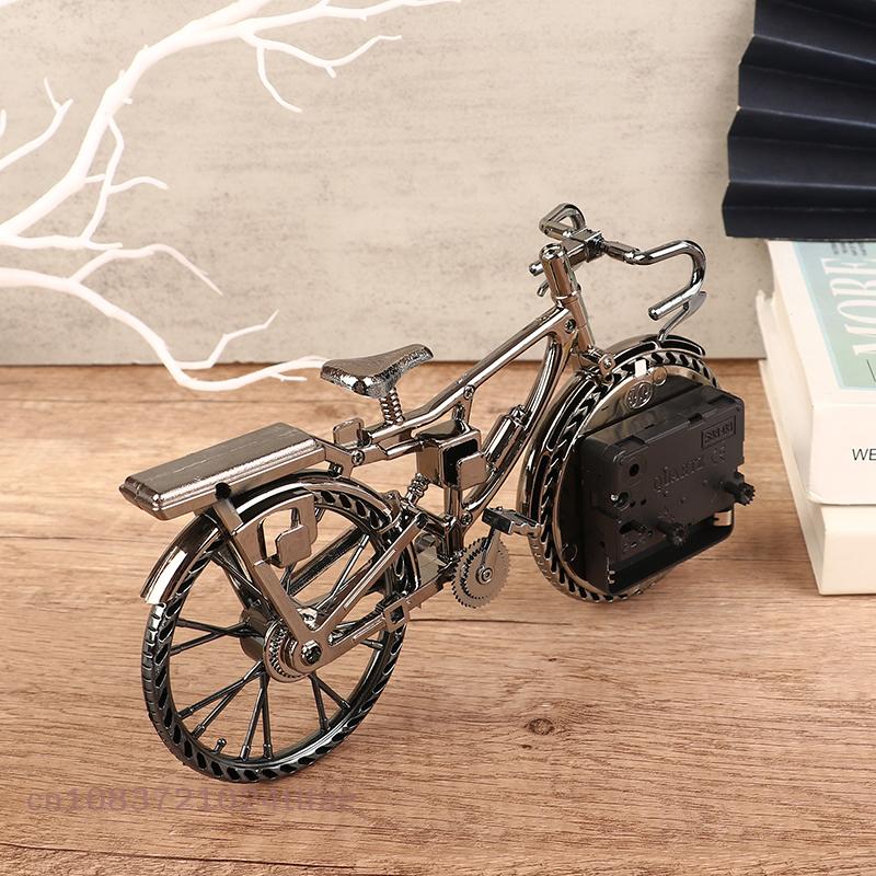 1 Pc Vintage Arabic Numeral Bicycle Shape Creative Table Alarm Clock Home Decor Room Desktop Decoration Crafts