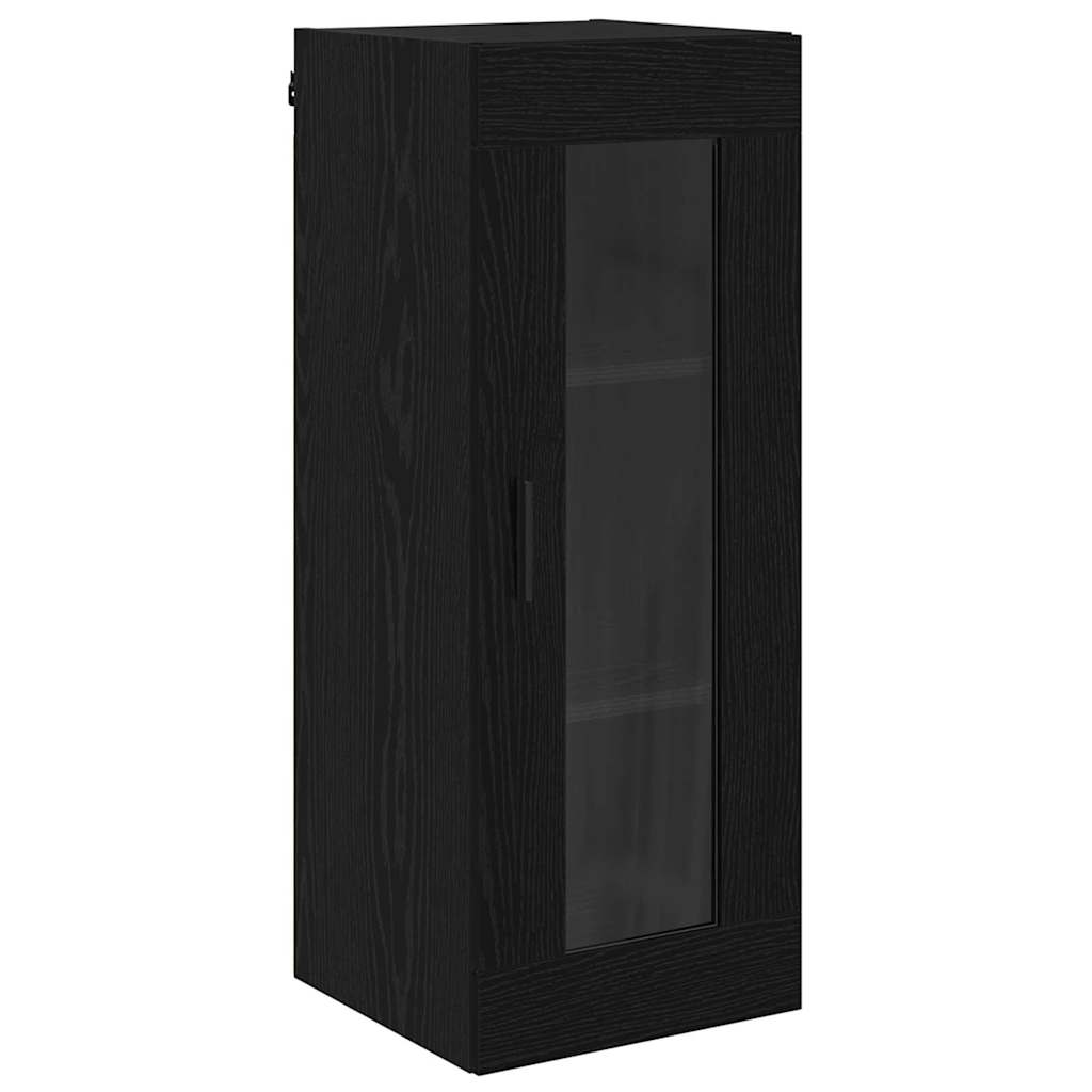 Wall Mounted Cabinet in Black Oak Effect 34.5 x 34 x 90 cm