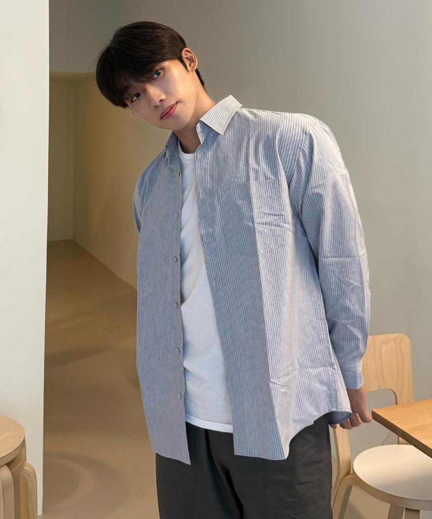 MINDBRIDGE [On] Striped Oversized Shirt - 3 Colors