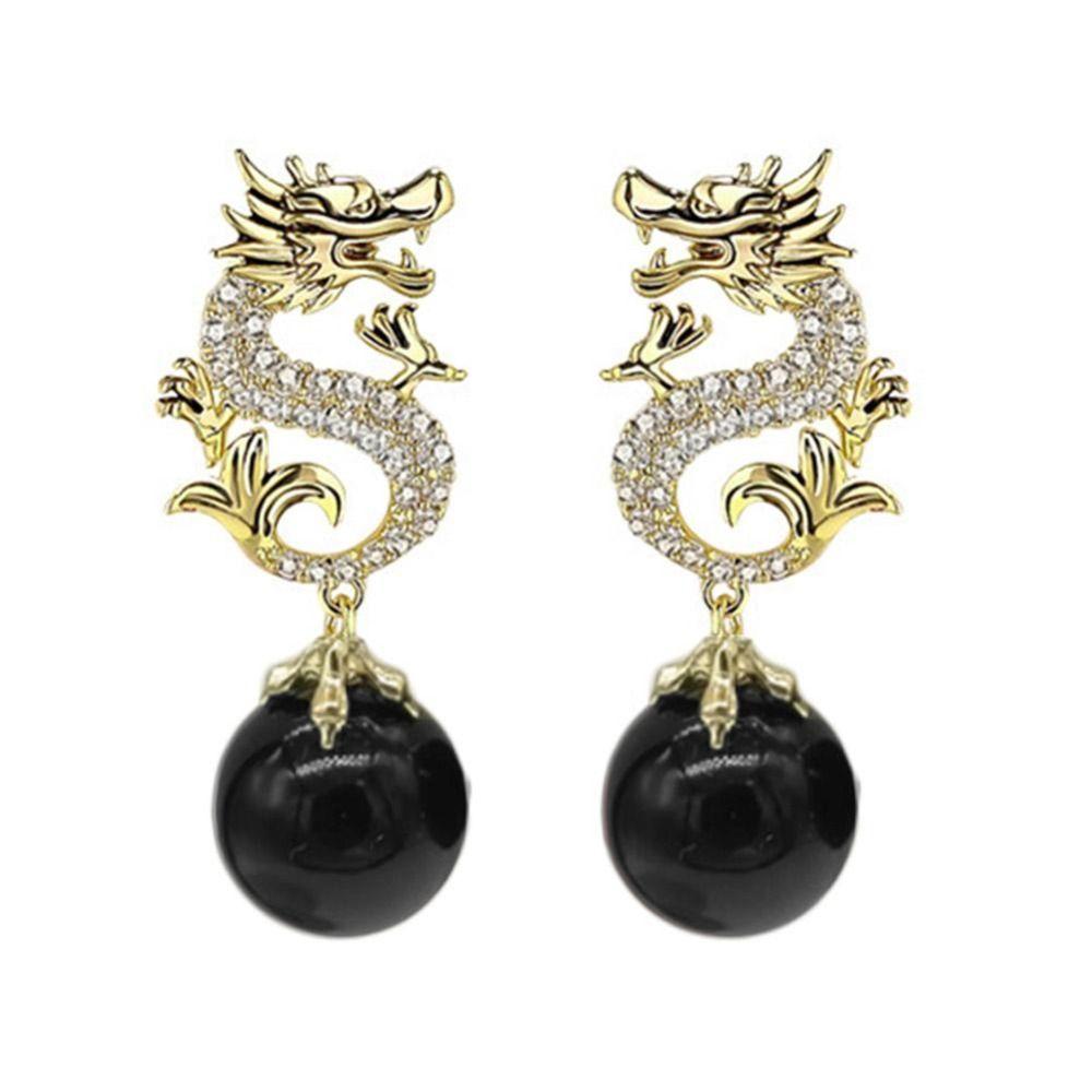 Висячие серьги с драконом зодиака, новогодние серьги китайского зодиака, висячие серьги с драконом из бисера, женские серьги
