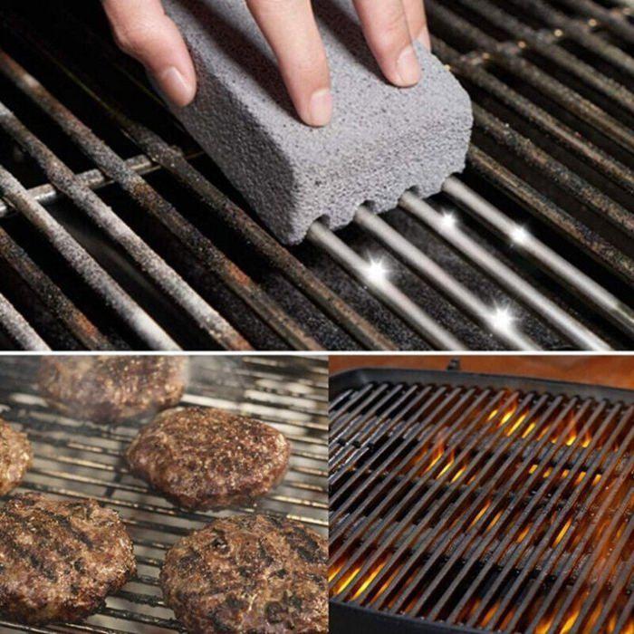 Ahlsen 4 Pièces Pierre De Nettoyage pour Barbecue, Bloc De Nettoyage De Pierre Ponce, Outil De Nettoyage De Barbecue, Enlever Les Ta