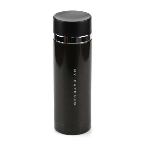 Pearl Metal 300ml Stainless Steel Water Bottle, Direct Drinking, Black Leather, Premium My Cafe Slim, H-6934