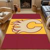 Flaming "C" Logo with Red and Yellow Background Patterned carpet, non slip mat suitable for living room and bedroom sofas