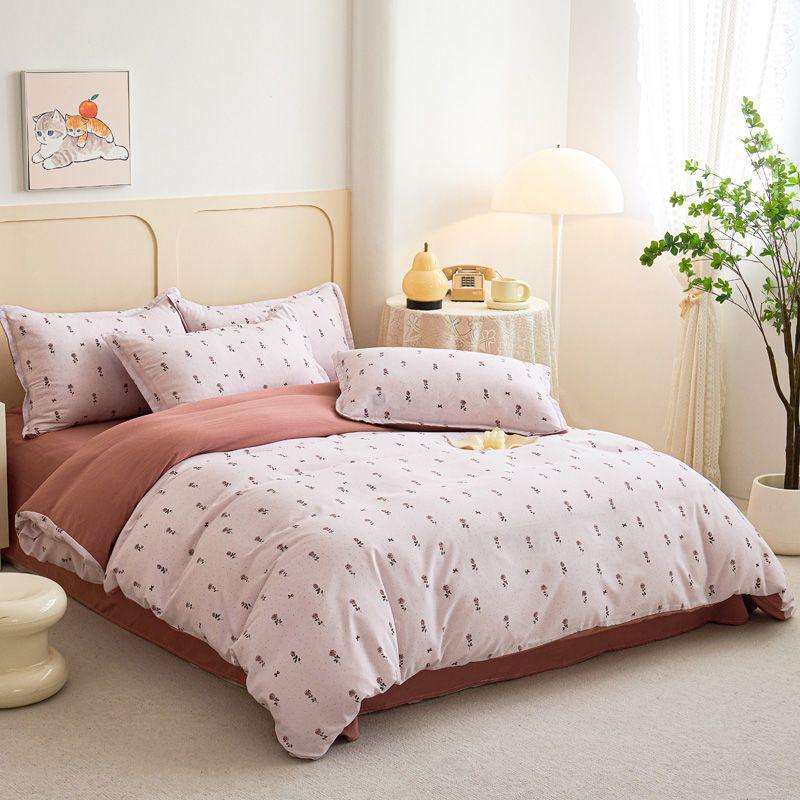 Двухслойный комплект постельного белья из чистого хлопкового муслина G5Z: Пододеяльник, Простыня и Наволочка - Можно стирать в машине и Настраиваемые