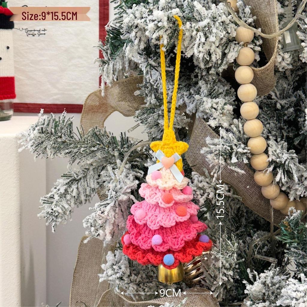 Вязаные шерстяные елочные колокольчики, символизирующие дофамин, — украшения для автомобиля и небольшие праздничные подвески.