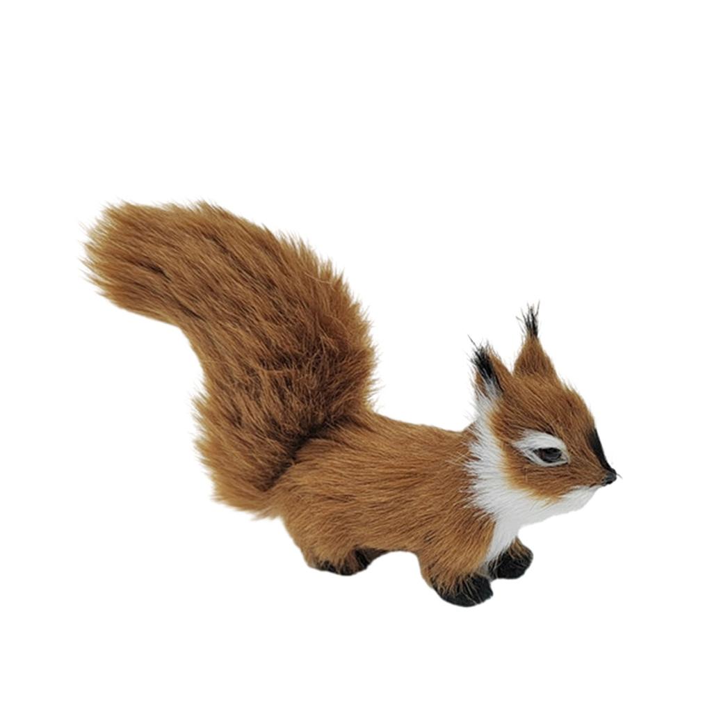 Realistic Squirrels Figurine Simulated Stuffed Plush Figure Animal Sculpture Perfect Addition To Christmas Table Decor