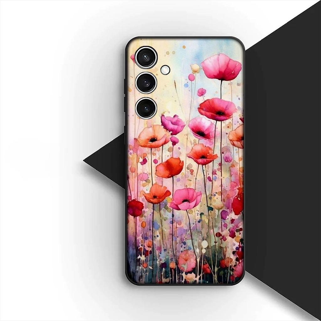 Чехол для Xiaomi Redmi Note 12 11 10 A3 Pro 10A 10C 12C Note12 5G 4G Силиконовый чехол для телефона Цветок мака Распустившаяся роза