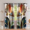 2pcs Set Modern Abstract Golden Butterfly & Leaf Curtains Versatile Polyester Drapes for Living Room, Bedroom, Kitchen Decor