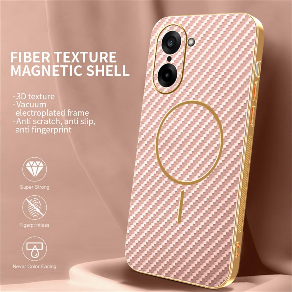 For OnePlus Ace 5 Racing 5G/Nord CE5 5G Phone Case Carbon Fiber Textured Electroplated TPU Back Cover