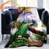 Animal Blanket Peacocks and Tigers  Print All Season Lightweight Plush Cozy Super Soft Luxury Couch Sofa Bed