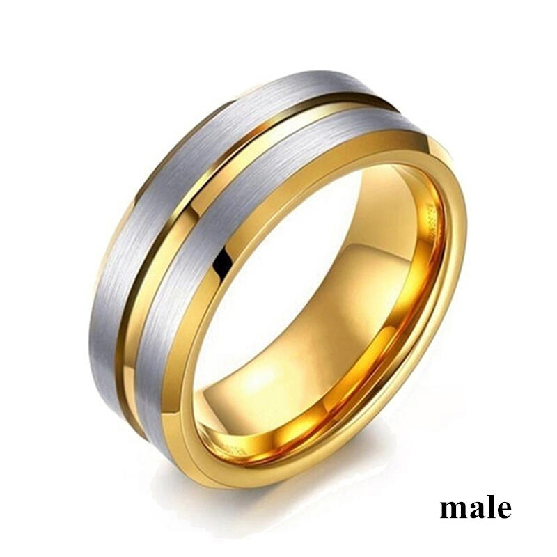 Charm Couple Rings Romantic Women Rhinestones CZ Rings Set Trendy Men Stainless Steel Rings Wedding Band Jewelry For Lover Gifts