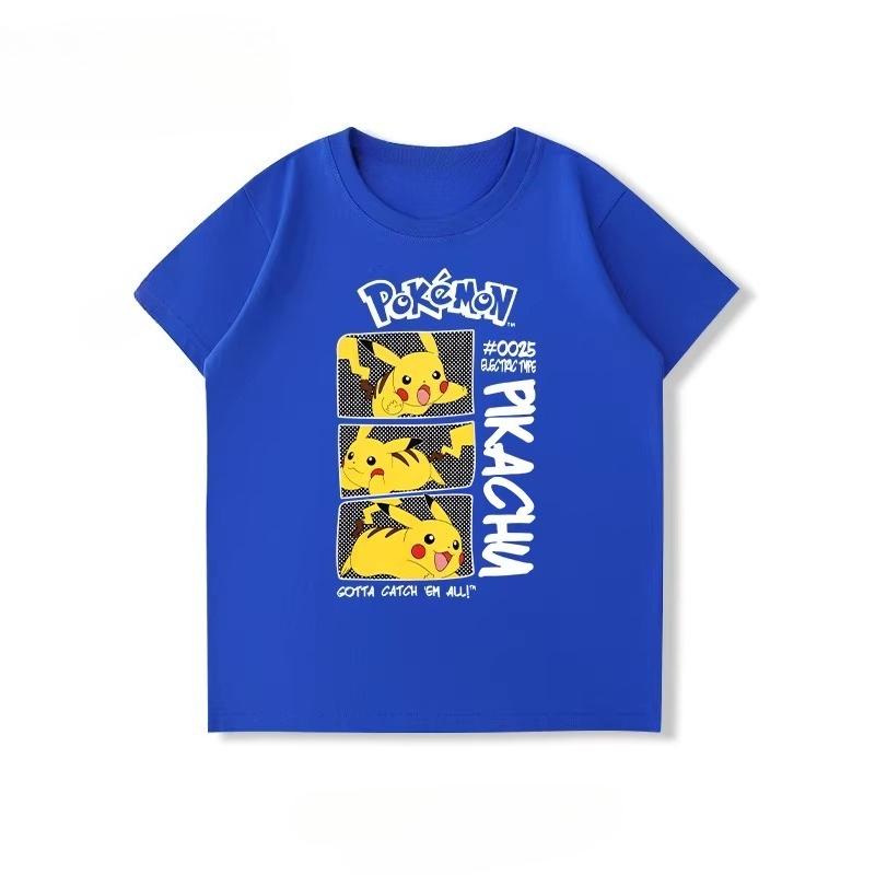 Potdemiel New Summer Style Pure Cotton Childrens TShirts Pikachu Print Unisex Size Comfortable and Breathable