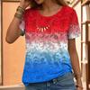 Женская футболка с 3D-цифровой печатью, круглым вырезом, короткими рукавами, женская футболка, модный повседневный топ