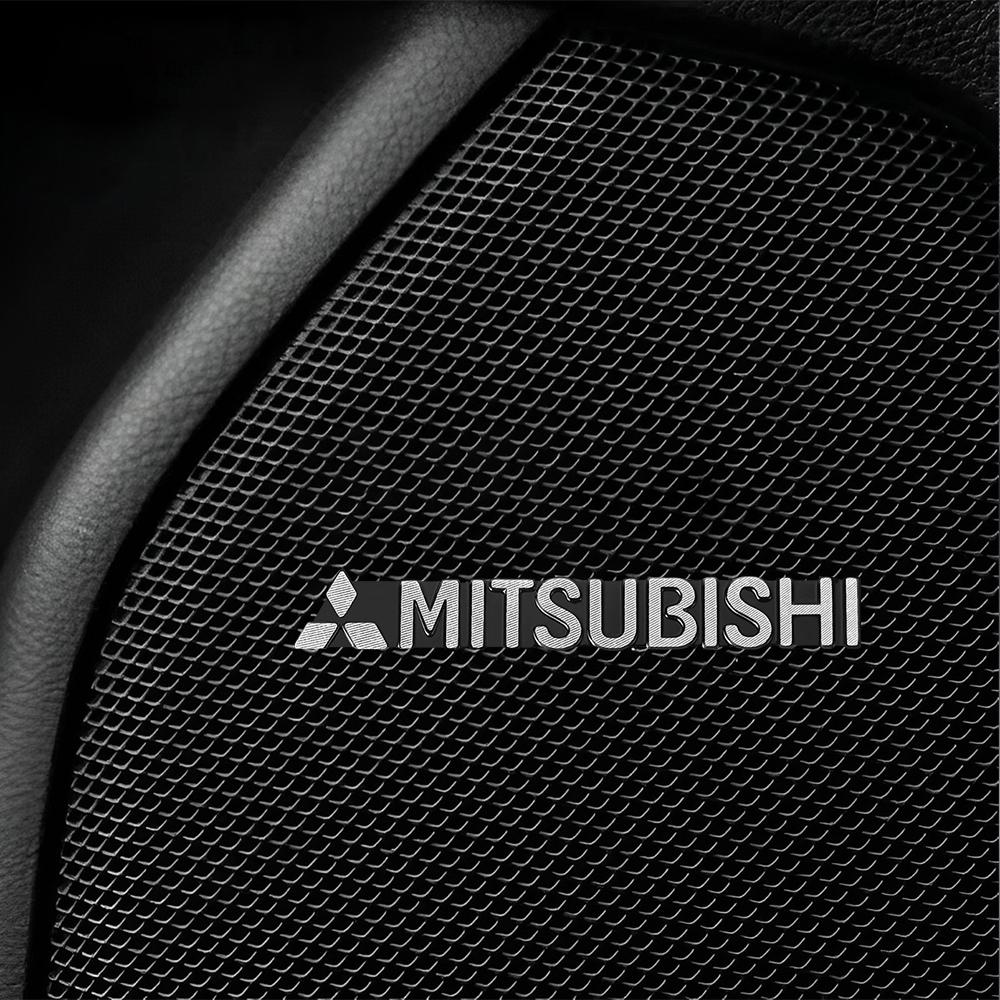 pdsh9 2/4pcs 3D Aluminum Stying Car Audio Speaker Emblem Sticker Decoration Cover For Mitsubishi ASX Lancer Pajero Outlander L200 EVO