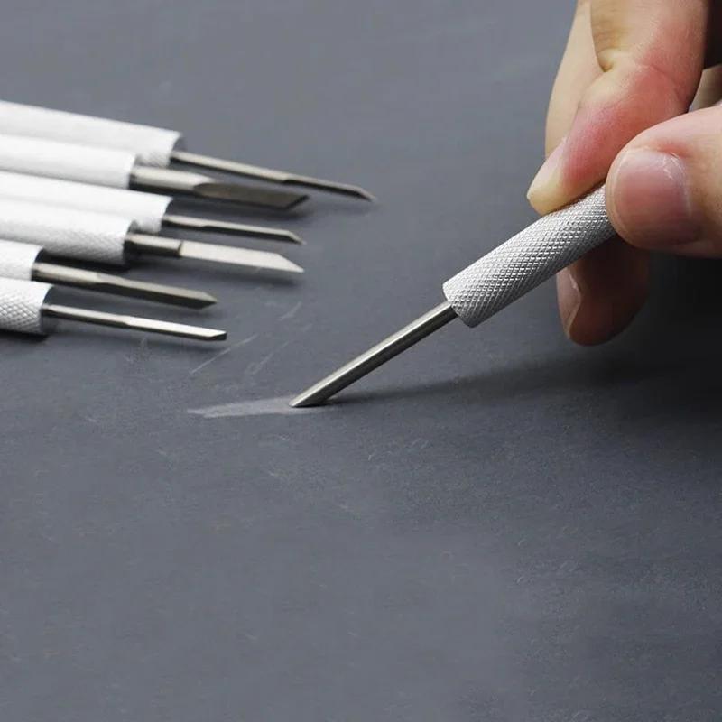 7Pcs Olive Carving Knife Portable Miniature Engraving Cutter Stone Carving Sculpture Knife Professional Woodworking Hand Tool
