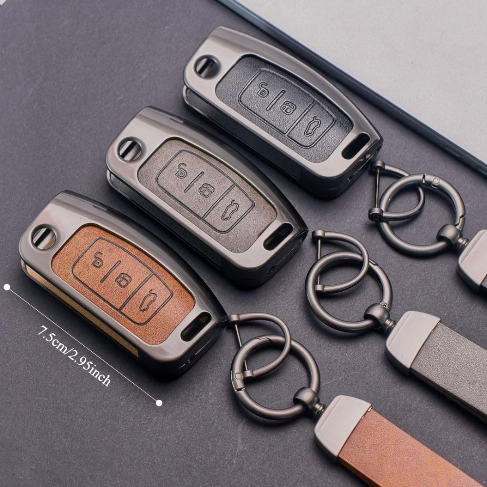 Keychain Holder for Ford Focus mk2 C Max S-MAX EcoSport Fusion Fiesta Mk7 Cowgar Mondeo 2 Mustang Zinc Alloy Car Key Case Cover