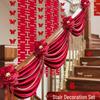 Wedding Stair Railing Decoration: Bridal Pull Flowers Set for New Home Arrangement