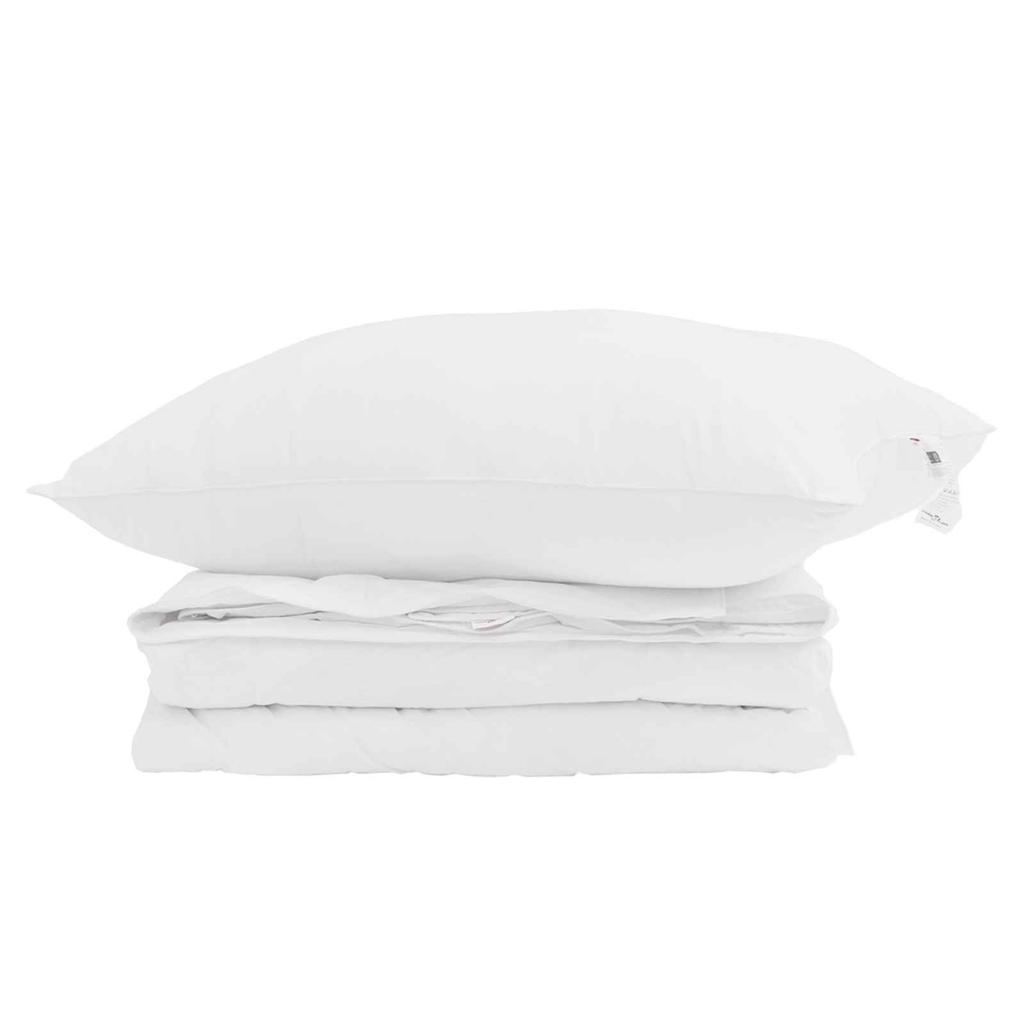 2 in 1 Duvet with Pillow 2 pcs White Down Feather