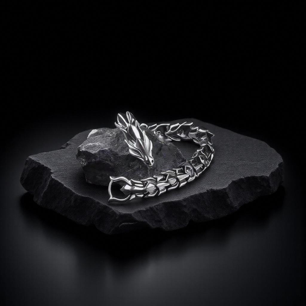 Mens Dragon Bracelet Curb Chain Gothic Biker Link Cuff Wristband 1PC Men's Accessories Gift for Him