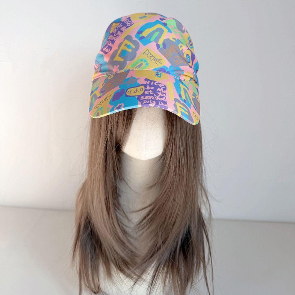 Korean Style Scarf Baseball Cap Printed Strappy Scarf Hat Casual Headscarf Baseball Hat Street