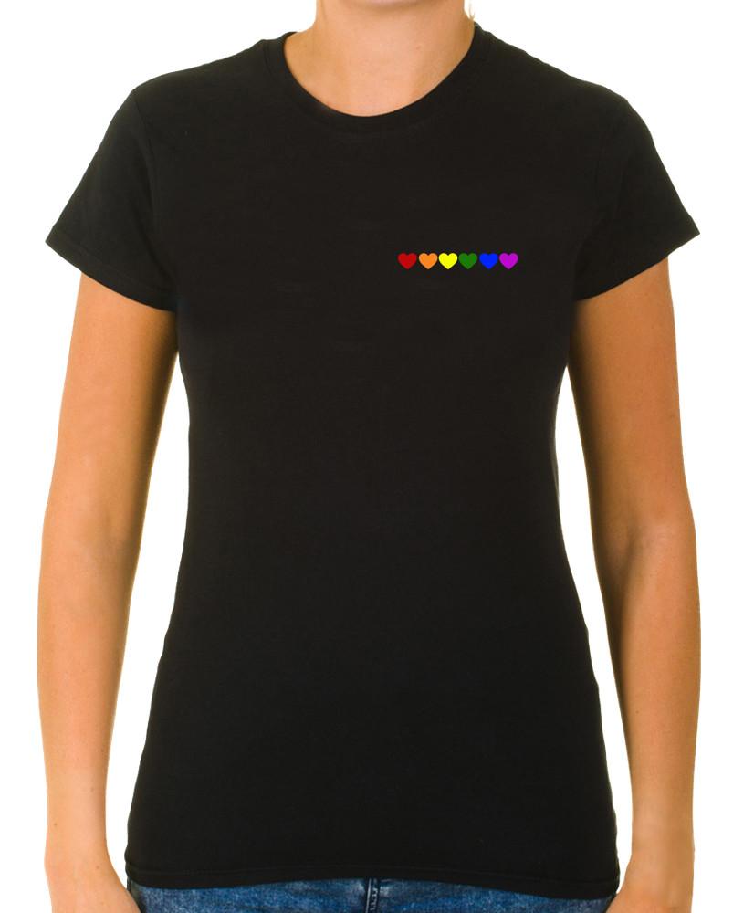 Pride Rainbow Small Hearts, LGBT Pride Women's 3/4 Short Sleeve T-Shirt K1004
