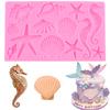 Морская тема, силиконовые формы для помадки, ракушка, морской конек, морская звезда, силиконовая форма для украшения торта, кекс, топпер, конфеты, шоколад, полимерная глина