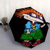 Автоматический складной зонт Rugrats - Легкий, 3-сложный дизайн, Подходит для фанатов, Путешествий, Ежедневного использования - Официальный продукт, Интересная форма