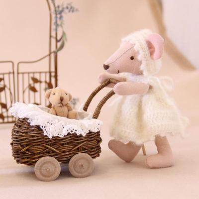 Мини-плетёная из ротанга колыбель-коляска для кукол OB11/BJD - Миниатюрная мебель и реквизит для фото
