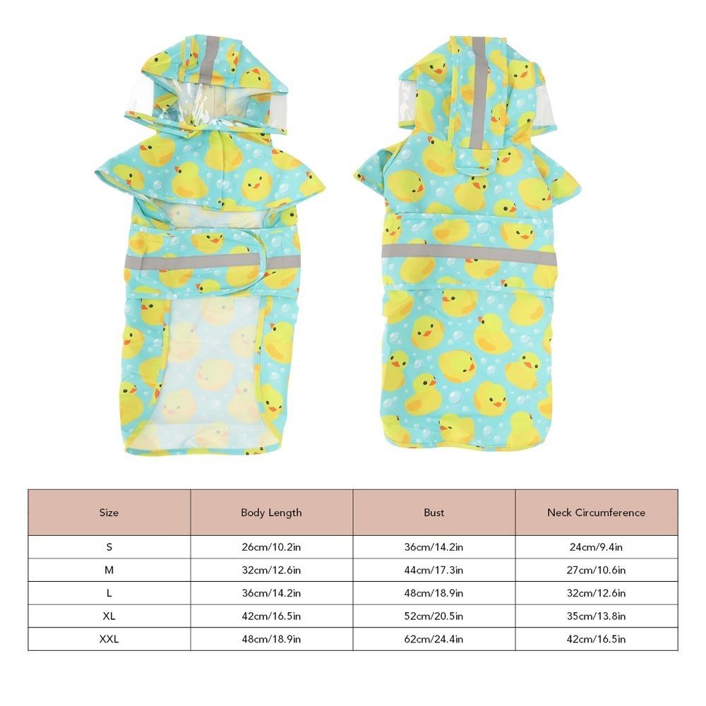 Light Weight Duck Rain Outfit Water Proof Small Pet Rain Poncho Yellow Duck Pet Coat Park Walk