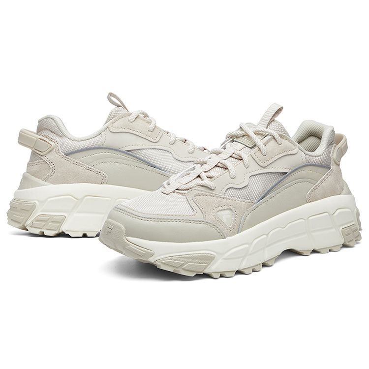 Fila Skyrunner Mesh Retro Casual Shock Absorbing Durable Breathable Low Top Dad Shoes Women Sneaker Oatmeal F12W041132FSS