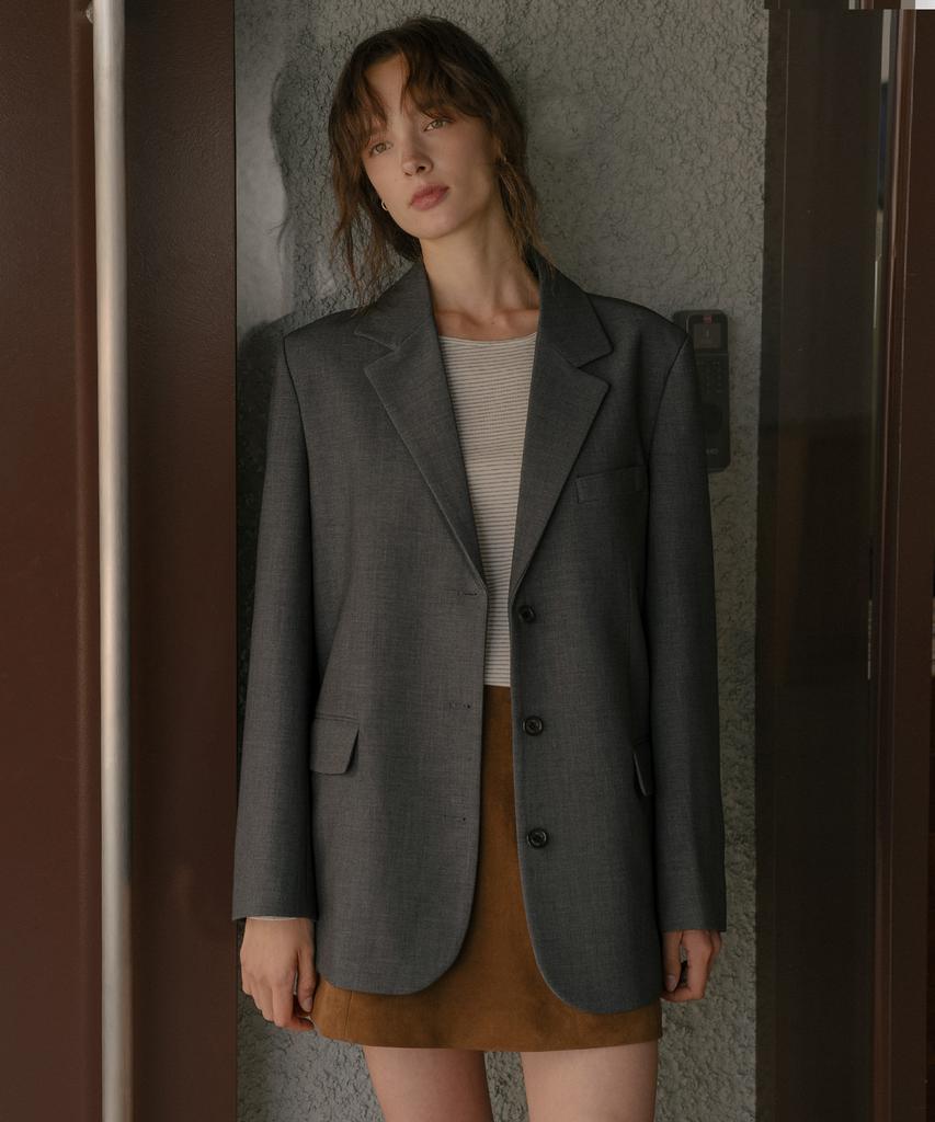 TILL I DIE Wool Blend Tailored Jacket [Tifa06Jk03]_Brown