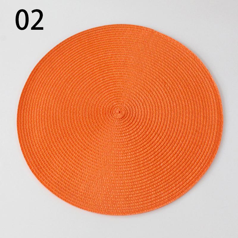Round Placemats For Dining Table Coaster Heat-Resistant Placemats Stain Resistant Anti-Skid Washable Cotton Woven Tableware Mat