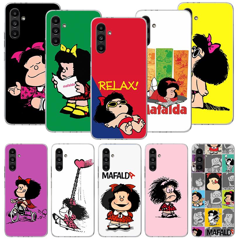Cartoon Cute Mafalda Phone Case for Samsung Galaxy A17 A16 A15 A14 A13 A57 A56 A55 A54 A53 A37 A36 A35 A34 A33 A26 A25 A24 A23 G