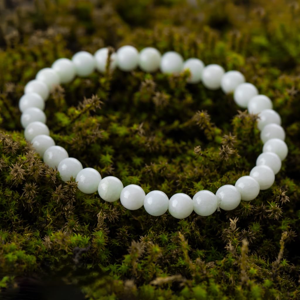 16cm White Itoigawa Natural Jadeite Japanese National Jomon Power Stone Jadeite Workshop Special Paulownia Wood Quality Certificate ABR0884 (6mm