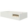 90X200 Upholstered Platform Bed with Protective Guardrail and Charging Station, White
