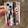 Чехол для телефона iPhone 17 17Air 16 15 14 13 12 11 Pro Max Цветок Любовь Леопардовая полоска Прозрачная рамка Силиконовый Мягкий чехол Funda