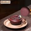 160ml Yixing Purple Clay Teapots Handmade Large Caliber Pot Raw Ore Dragon's Blood Sand Tea Making Kettle With Infuser Zisha Tea
