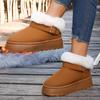 Fashion Fluffy Fur Platform Snow Boots Women 2025 Fashion Buckle Short Plush Ankle Boots Woman Comfortable Thick Sole Warm Winter Shoes