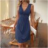 Stylish Solid Color Dress Women Sleeveless Off Shoulder V-neck Dresses Summer Lady Sexy Slim Party Dress 20 Colors