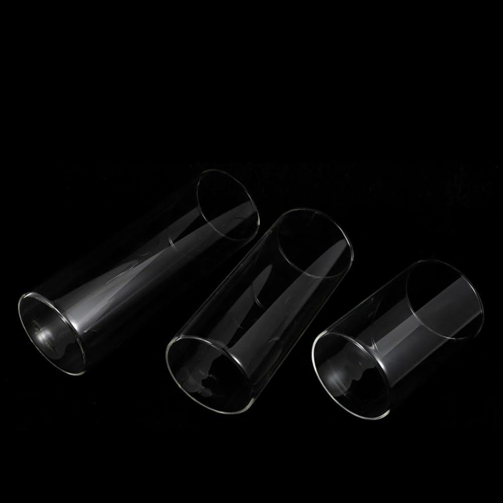 Luxshiny 3-Piece Glass Candle Holder - 6.5cm Clear Cylinder Candle Cups for Pillar Candles, Wedding Centerpieces & Home Decor (Clear)