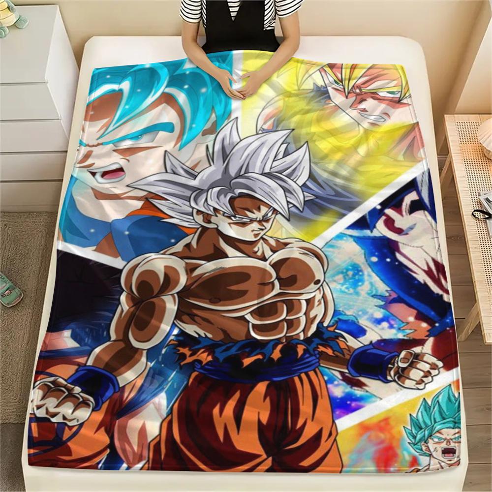 Dragon Ball Printed Design Flannel Blanket Warm Comfortable Throw for Sofa Bed Couch Travel and Picnic Blankets -xia19