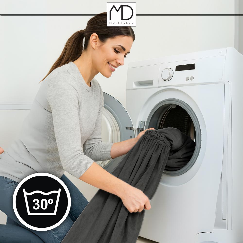 Ready-made velvet curtain with thick grey frog tape, blackout