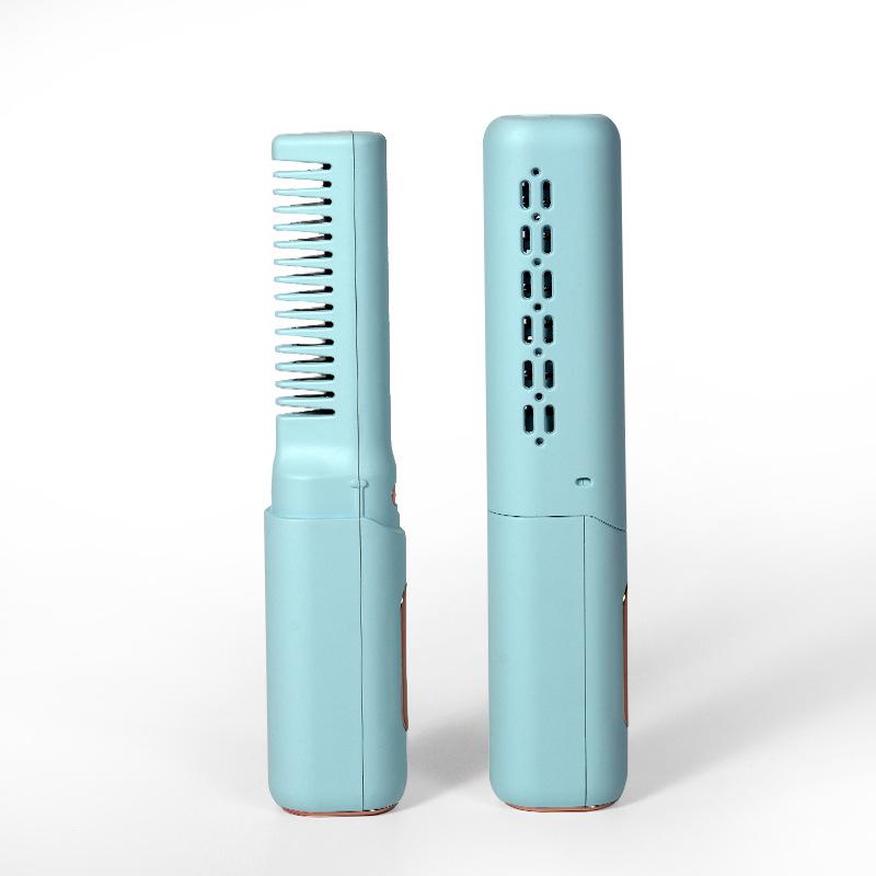 Premium Hair Straightener Brush Cordless Rechargeable Ionic Technology Smooth Coating Reduces Hair Damage