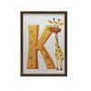 Żyrafa Z Literką K - Radosny Plakat Dla Dzieci Żyrafa Z Literką K - Radosny Plakat Dla Dzieci, 70X100 Cm, Rama Drewniana Ciemny Brąz, Papier Matowy 23